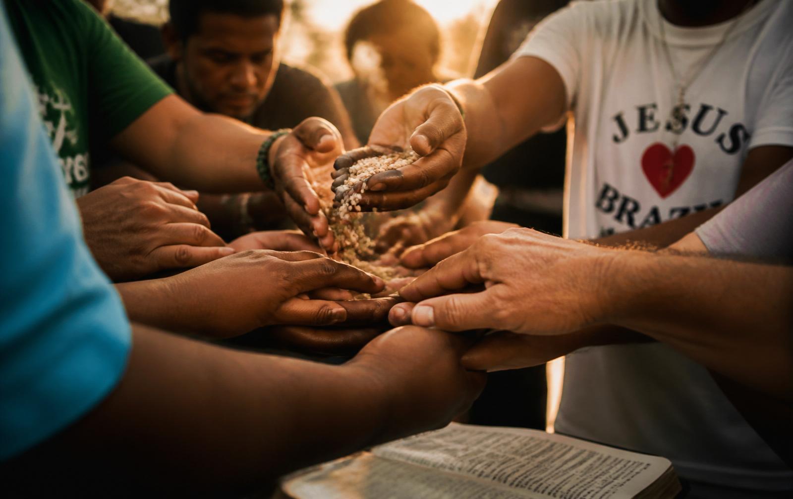 Hands giving in unity
